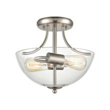  CN280282 - Thomas - Astoria 15'' Wide 2-Light Semi Flush Mount - Brushed Nickel